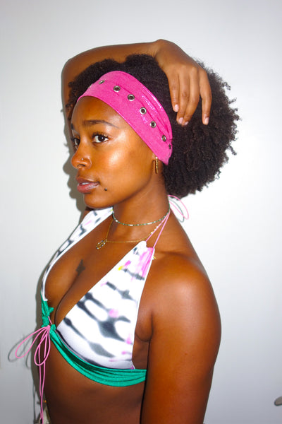 HOT PINK GROMMET HEADBAND