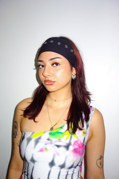 ONYX BLACK GROMMET HEADBAND