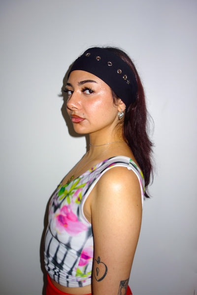 ONYX BLACK GROMMET HEADBAND